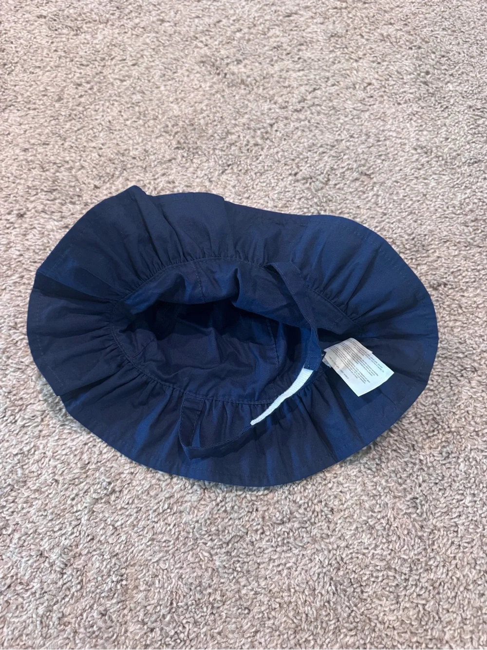 Carter's Navy and White Star Ruffle Sun Hat Baby beach hat Size 12-24 months